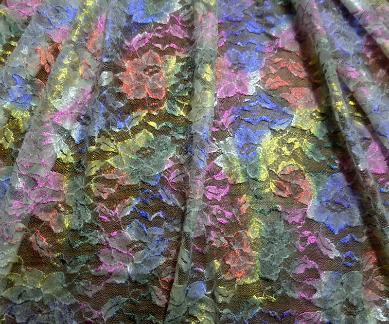 3.Ivory-Multi Metallic Romance Flower Lace